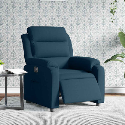 Poltrona Reclinabile Elettrica Blu in Velluto | homemem39