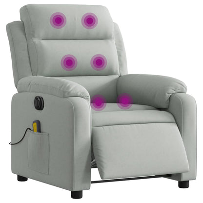 Poltrona Elettrica Massaggi Reclinabile Grigio Chiaro Velluto | homemem39