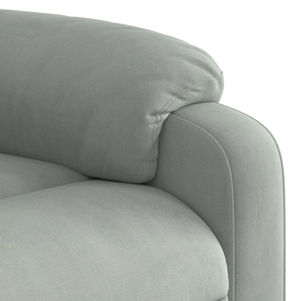 Poltrona Elettrica Massaggi Reclinabile Grigio Chiaro Velluto | homemem39