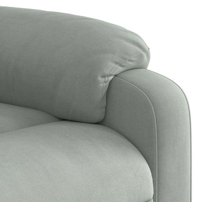 Poltrona Elettrica Massaggi Reclinabile Grigio Chiaro Velluto | homemem39