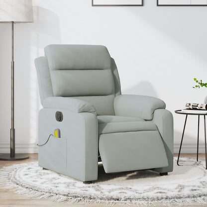 Poltrona Elettrica Massaggi Reclinabile Grigio Chiaro Velluto | homemem39