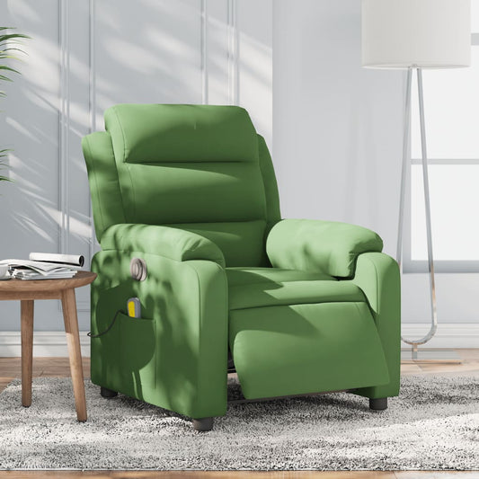 Poltrona Massaggiante Reclinante Elettrica Verde Chiaro Velluto | homemem39