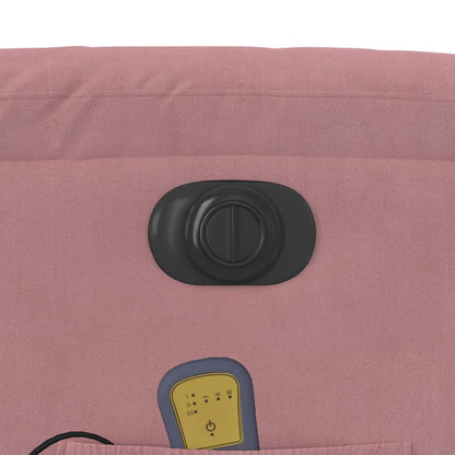 Poltrona Massaggiante Reclinabile Elettrica Rosa Velluto | homemem39