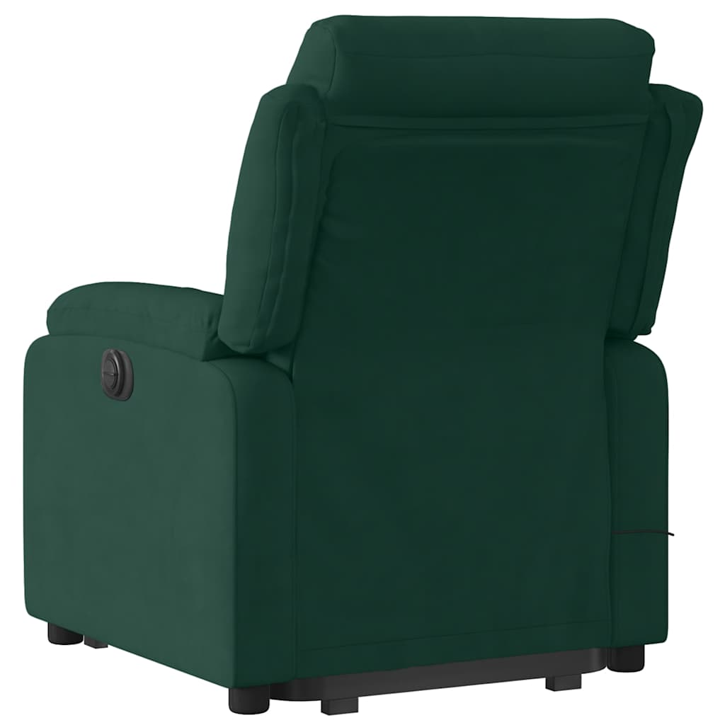 Poltrona Alzapersona Reclinabile Verde Scuro in Velluto | homemem39