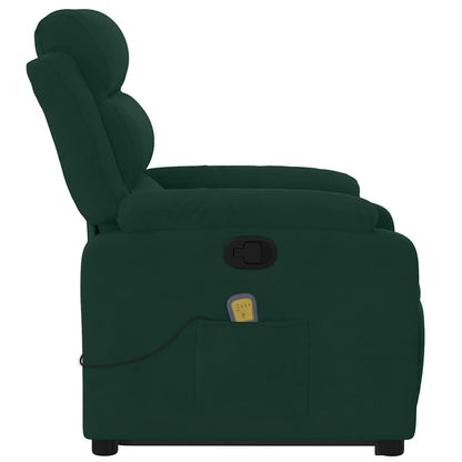 Poltrona Alzapersona Reclinabile Verde Scuro in Velluto | homemem39