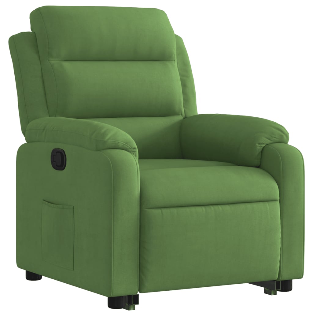 Poltrona Alzapersona Reclinabile Verde Chiaro in Velluto | homemem39