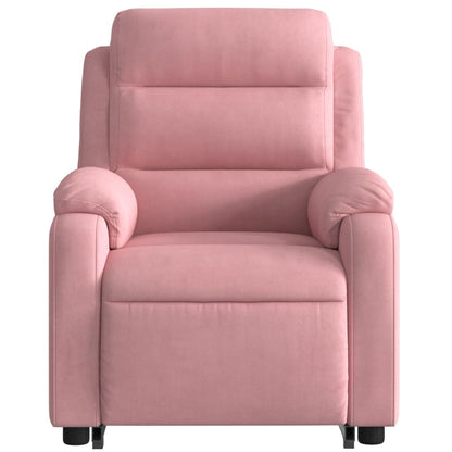 Poltrona Alzapersona Reclinabile Rosa in Velluto | homemem39