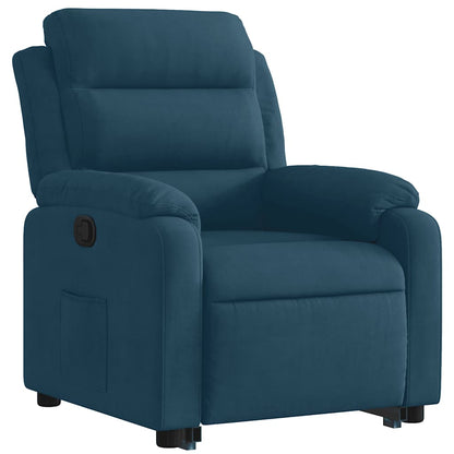 Poltrona Alzapersona Reclinabile Blu in Velluto | homemem39