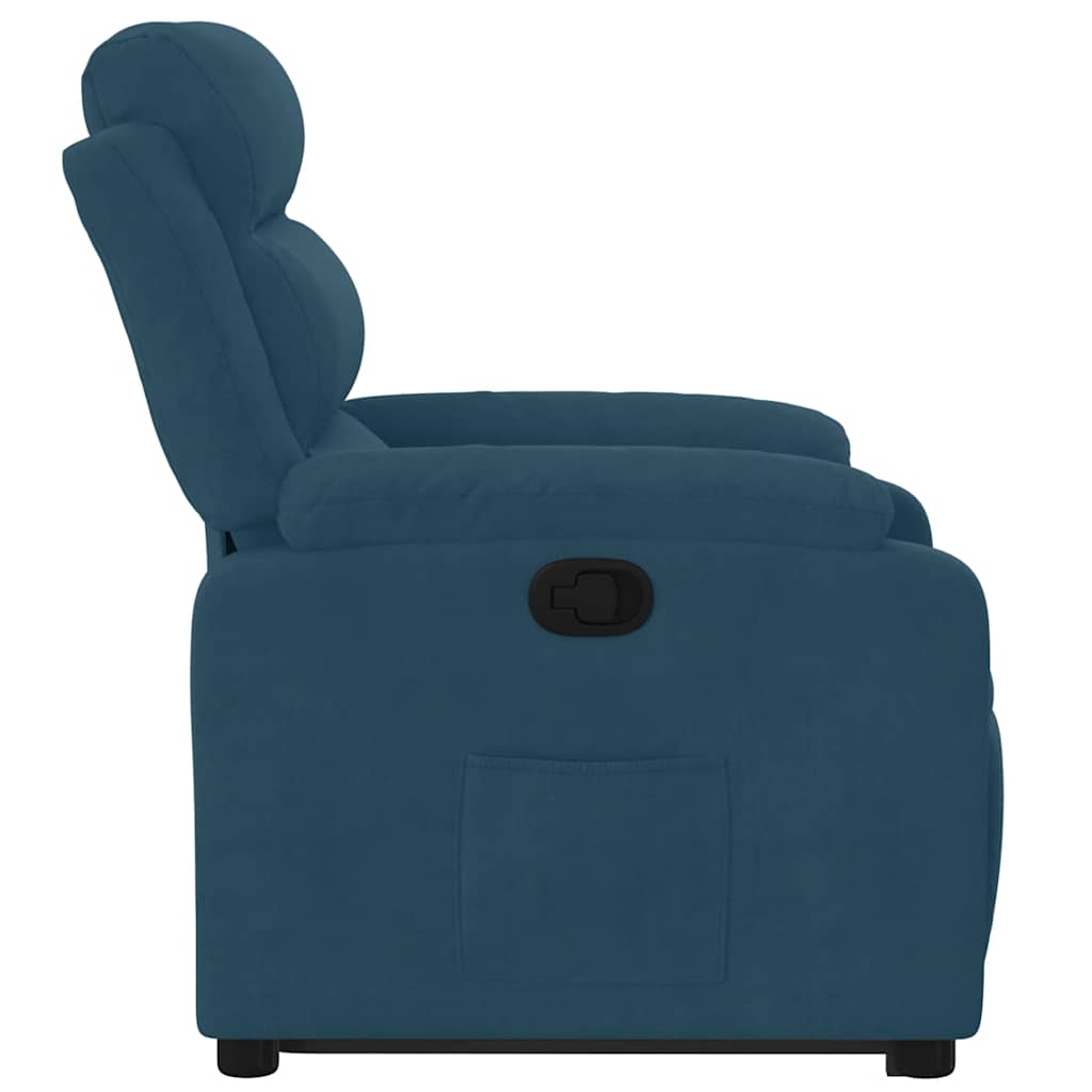 Poltrona Alzapersona Reclinabile Blu in Velluto | homemem39