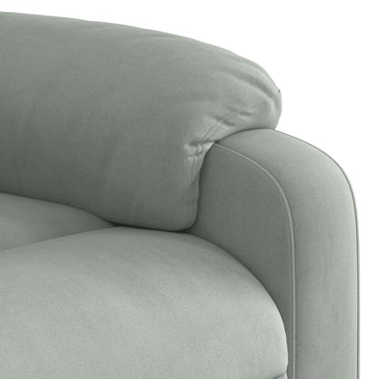 Poltrona Alzapersona Reclinabile Grigio Chiaro in Velluto | homemem39