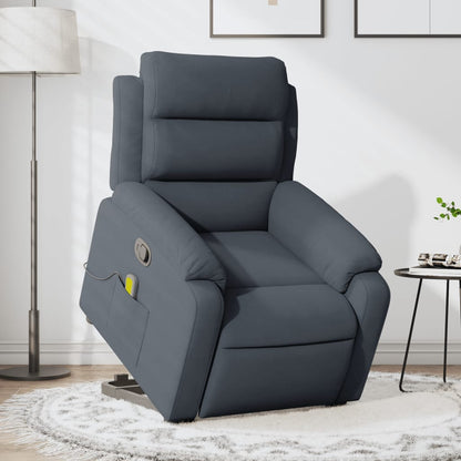 Poltrona Alzapersona Reclinabile Grigio Scuro in Velluto | homemem39