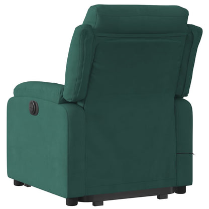 Poltrona Alzapersona Reclinabile Verde Scuro in Velluto | homemem39