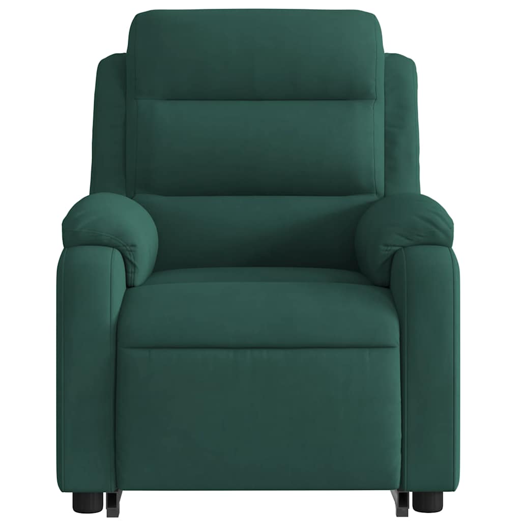 Poltrona Alzapersona Reclinabile Verde Scuro in Velluto | homemem39