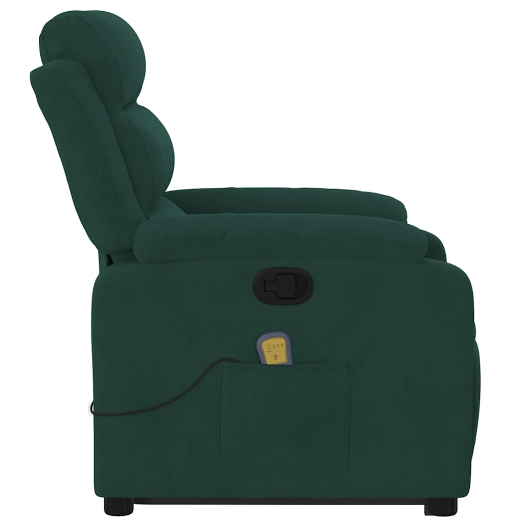 Poltrona Alzapersona Reclinabile Verde Scuro in Velluto | homemem39