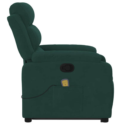 Poltrona Alzapersona Reclinabile Verde Scuro in Velluto | homemem39