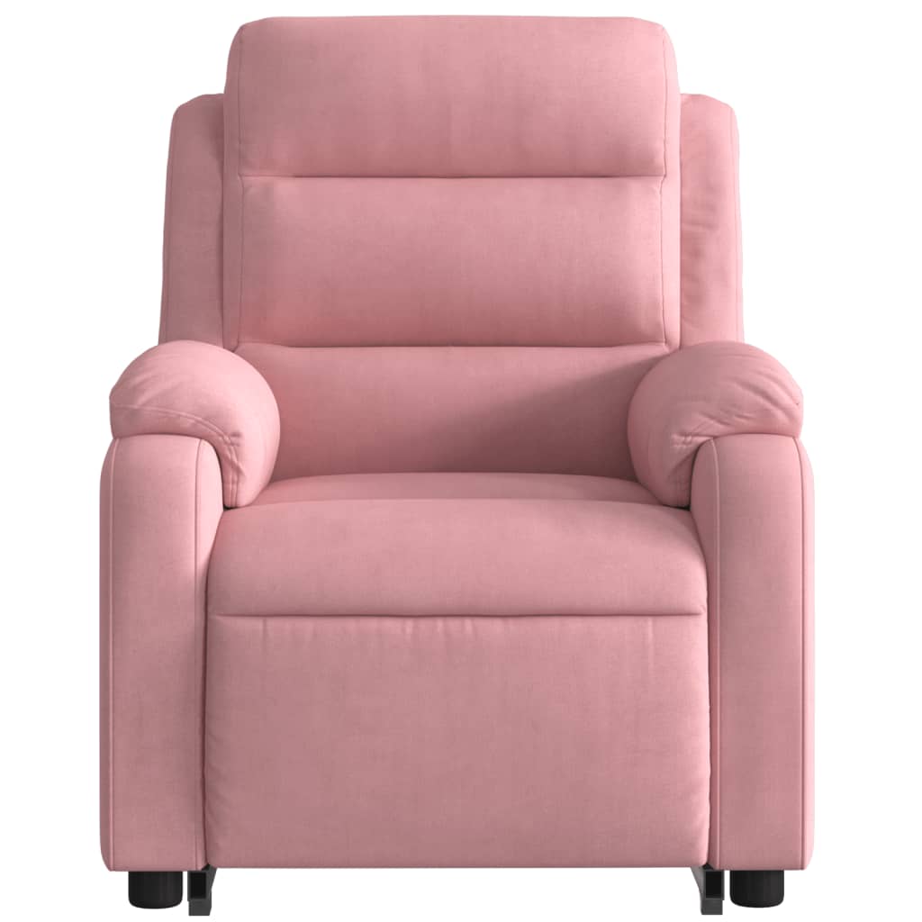 Poltrona Alzapersona Reclinabile Rosa in Velluto | homemem39