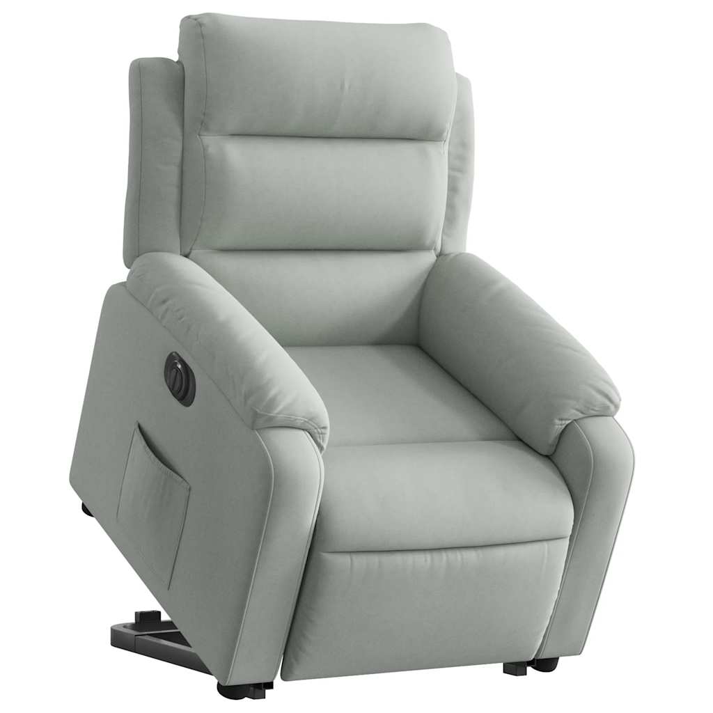 Poltrona Alzapersona Reclinante Elettrica Grigio Chiaro Velluto | homemem39