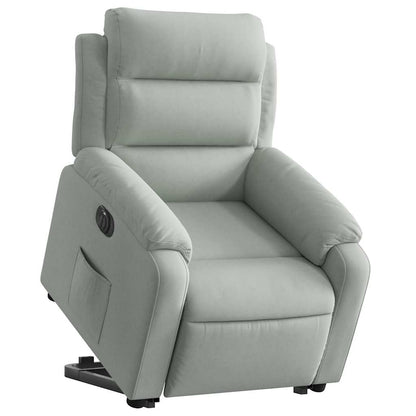 Poltrona Alzapersona Reclinante Elettrica Grigio Chiaro Velluto | homemem39