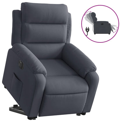 Poltrona Alzapersona Reclinabile Elettrica Grigio Scuro Velluto | homemem39
