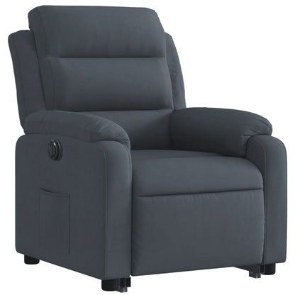 Poltrona Alzapersona Reclinabile Elettrica Grigio Scuro Velluto | homemem39