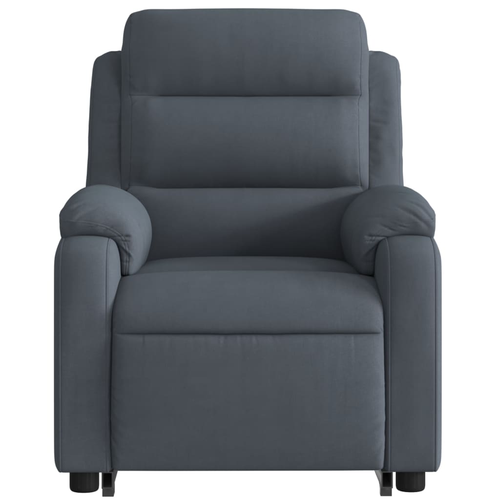 Poltrona Alzapersona Reclinabile Elettrica Grigio Scuro Velluto | homemem39