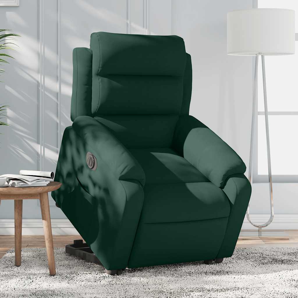 Poltrona Alzapersona Reclinabile Elettrica Verde Scuro Velluto | homemem39