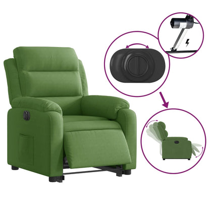 Poltrona Alzapersona Reclinabile Elettrica Verde Chiaro Velluto