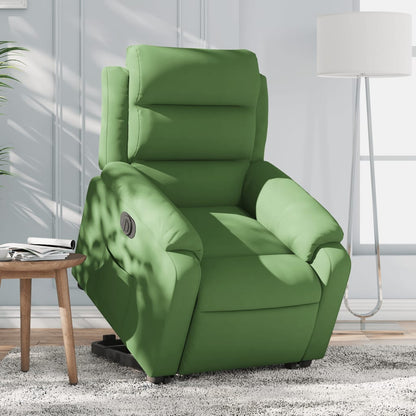 Poltrona Alzapersona Reclinabile Elettrica Verde Chiaro Velluto
