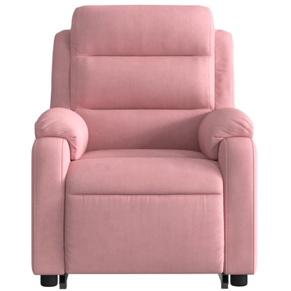 Poltrona Alzapersona Reclinabile Elettrica Rosa in Velluto | homemem39
