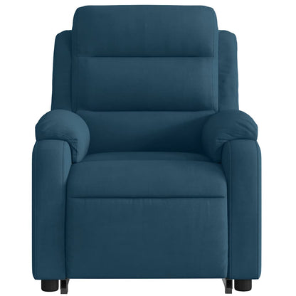 Poltrona Alzapersona Reclinabile Elettrica Blu in Velluto | homemem39