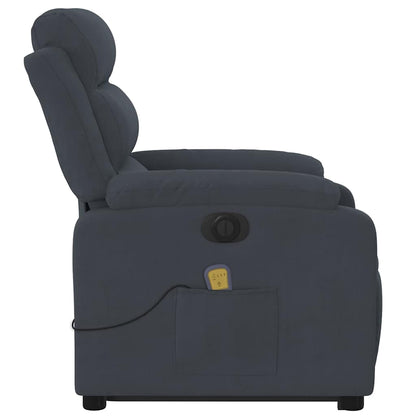 Poltrona Alzapersona Massaggio Elettrica Grigio Scuro Velluto | homemem39