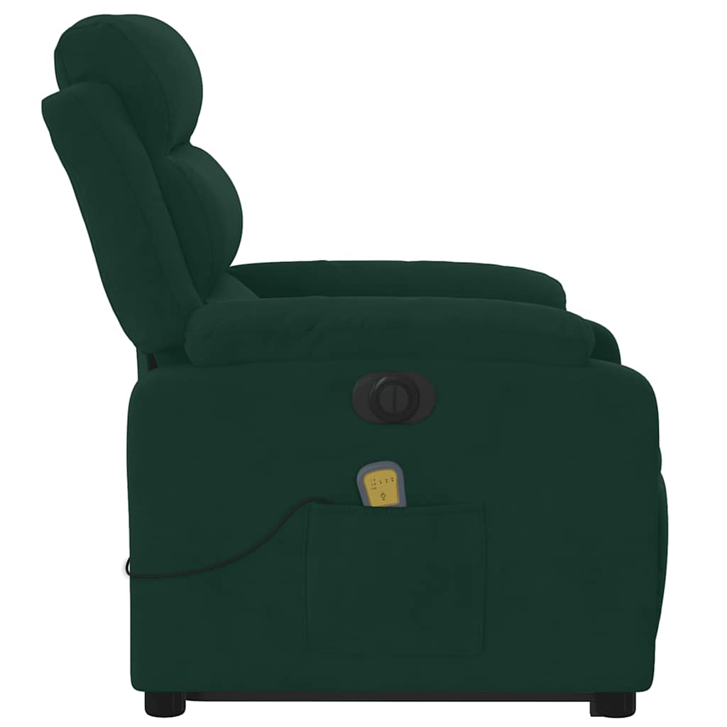 Poltrona Alzapersona Massaggiante Elettrica Verde Scuro Velluto | homemem39
