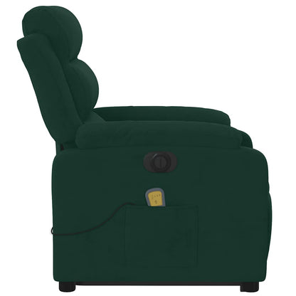 Poltrona Alzapersona Massaggiante Elettrica Verde Scuro Velluto | homemem39