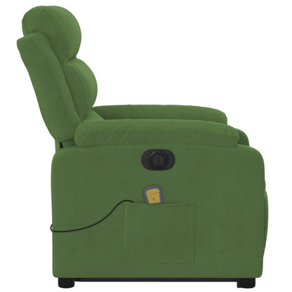 Poltrona Alzapersona Massaggi Elettrica Verde Chiaro Velluto