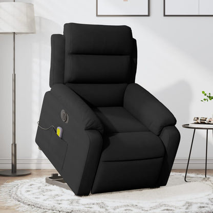 Poltrona Alzapersona Massaggi Elettrica Reclinante Nera Velluto | homemem39