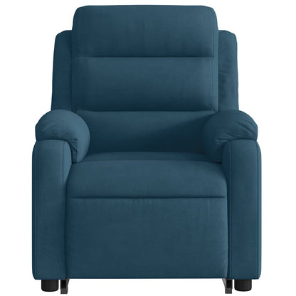 Poltrona Alzapersona Massaggi Elettrica Reclinabile Blu Velluto | homemem39