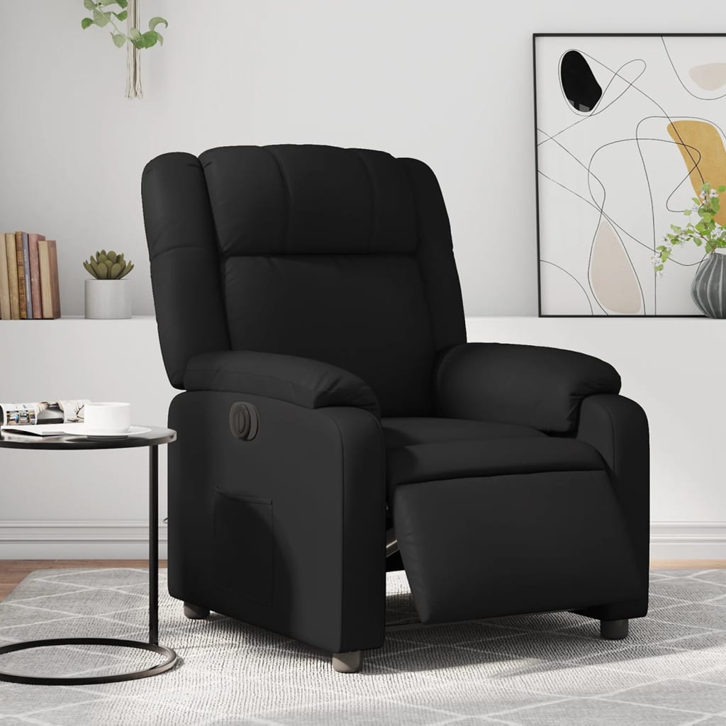 Poltrona Reclinabile Elettrica Nera in Similpelle | homemem39
