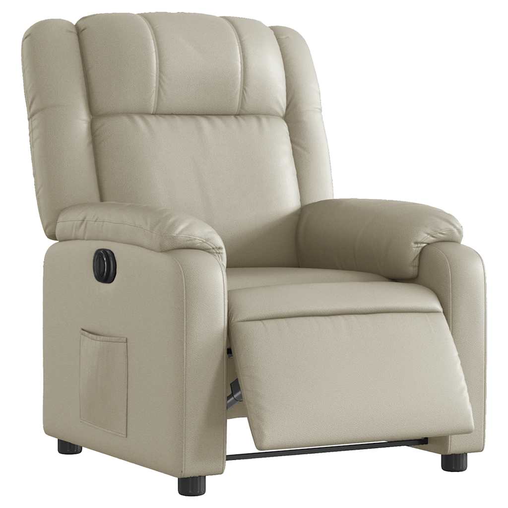 Poltrona Reclinabile Elettrica Crema in Similpelle | homemem39