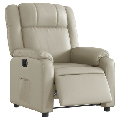 Poltrona Reclinabile Elettrica Crema in Similpelle | homemem39