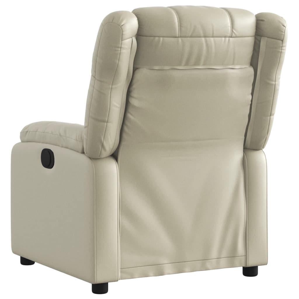 Poltrona Reclinabile Elettrica Crema in Similpelle | homemem39