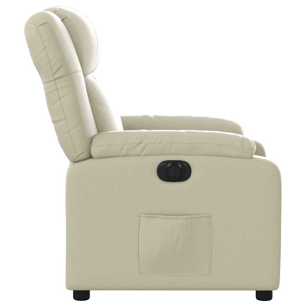 Poltrona Reclinabile Elettrica Crema in Similpelle | homemem39