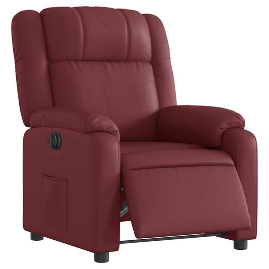 Poltrona Reclinabile Elettrica Rosso Vino in Similpelle | homemem39