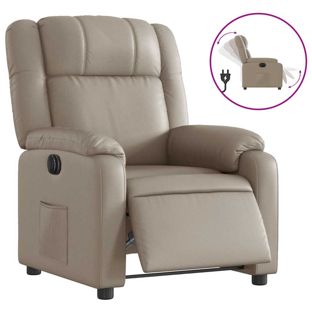 Poltrona Reclinabile Elettrica Cappuccino in Similpelle | homemem39