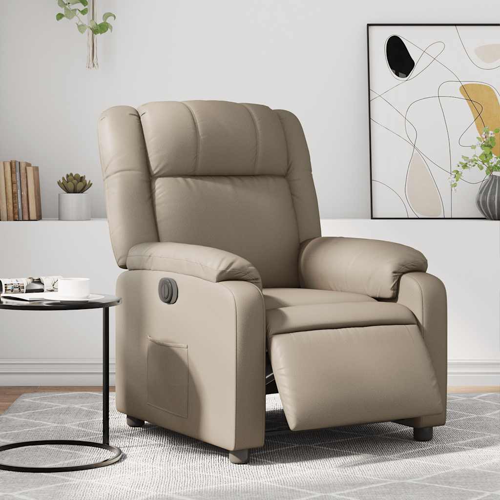Poltrona Reclinabile Elettrica Cappuccino in Similpelle | homemem39