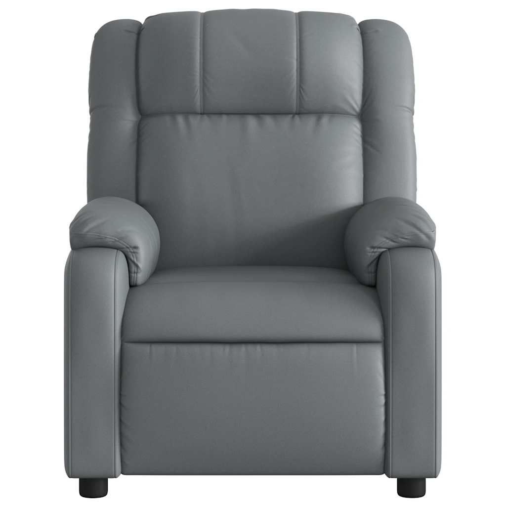 Poltrona Massaggiante Elettrica Reclinabile Grigio Similpelle | homemem39