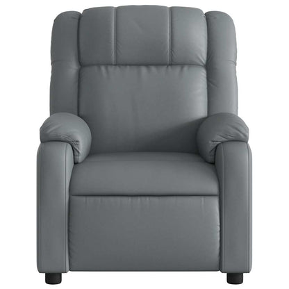 Poltrona Massaggiante Elettrica Reclinabile Grigio Similpelle | homemem39