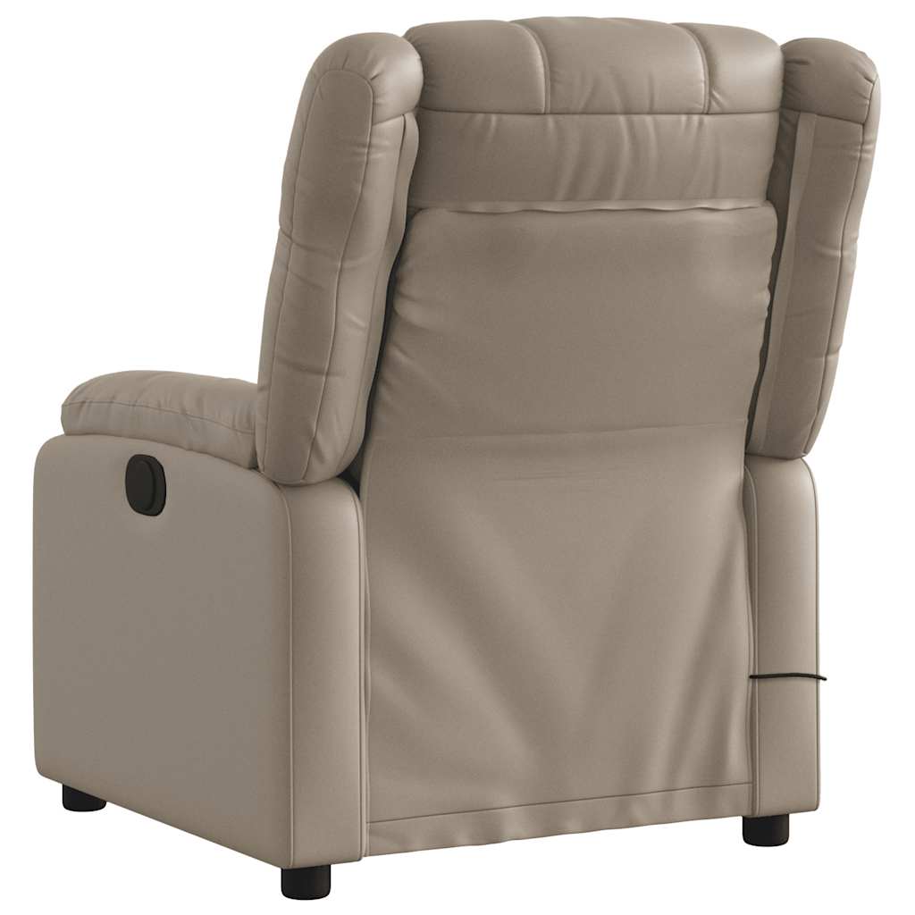 Poltrona Reclinabile Massaggio Elettrica Cappuccino Similpelle - homemem39
