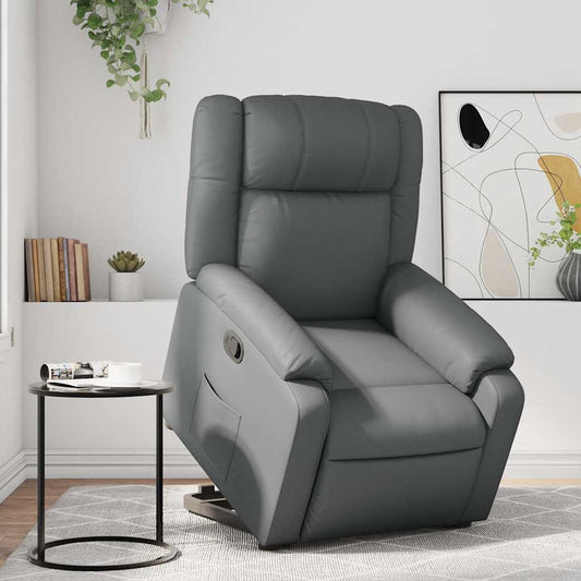 Poltrona Alzapersona Reclinabile Grigio in Similpelle | homemem39