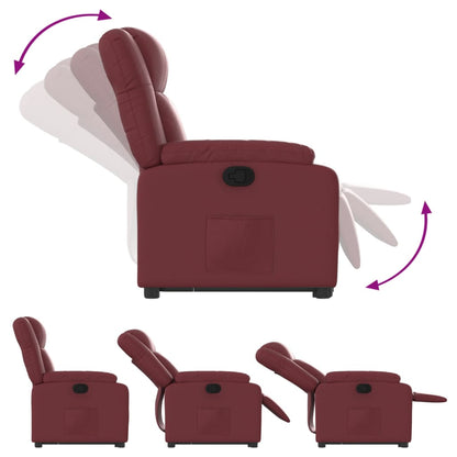 Poltrona Alzapersona Reclinabile Rosso Vino in Similpelle | homemem39