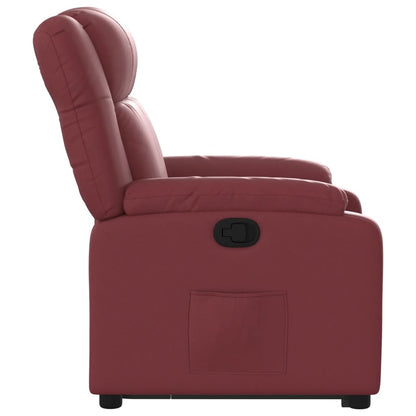Poltrona Alzapersona Reclinabile Rosso Vino in Similpelle | homemem39